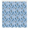 thumbnail image 3 of Ambesonne Modern Shower Curtain, Romantic Leaves Ethnic, 69"Wx84"L, Pale Blue White Amber, 3 of 5