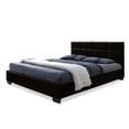 thumbnail image 1 of Vivaldi Leather Upholstered Full Platform Bed in Brown, 1 of 4