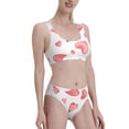 thumbnail image 2 of Daiia Pink Hearts printed 2 piece Swimsuit Bikinis for Women High Waisted Racerback Bathing Suits Summer Tummy Control Scoop Neck Swimwear-X-Large, 2 of 8