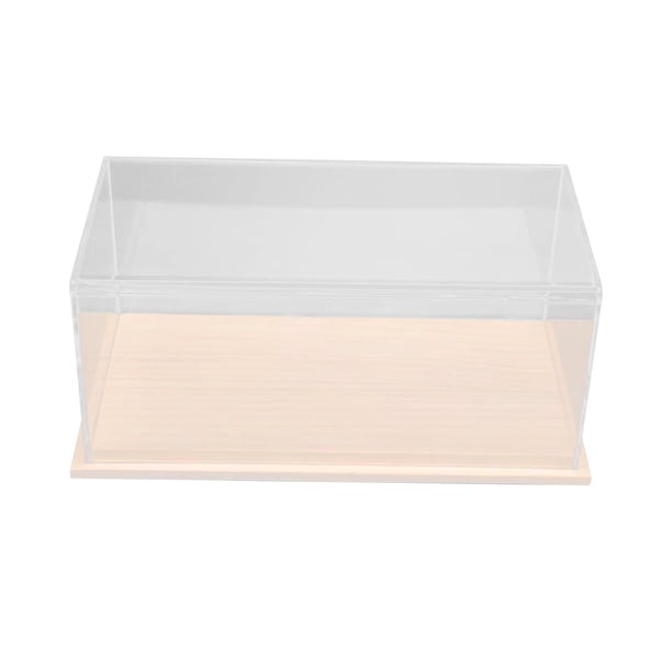 Vitrina acrílica, vitrina con Base de madera, caja de almacenamiento a prueba de polvo para coches modelo 1:24, juguete de escena de vehículo