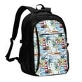 thumbnail image 1 of Balery Watercolor Sailboat Mochila con carga USB para hombre y mujer - Mochila impermeable y antirrobo para laptop con puerto USB para viajes, trabajo, 1 of 7