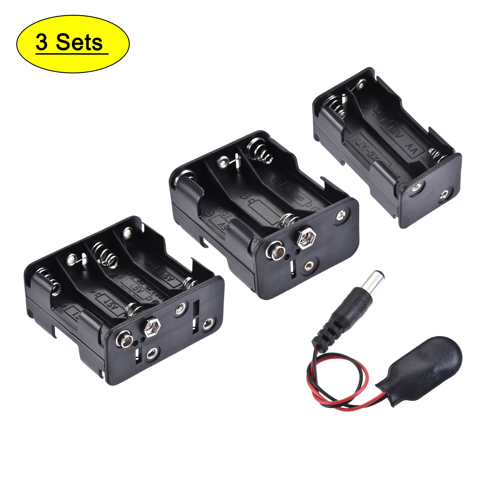 10pcs Two Sides 8 x 1.5V AA Batteries Holder Case Cell Box w 9V Battery Clip 