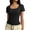 Black, variant on Plain T Shirts for Women Summer Short Sleeve U Neck Stretch Slim Fitted Tshirts Base Layer Solid Basic Tees