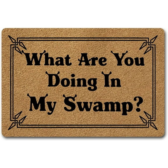 What are You Doing in My Swamp Mats for Front Door Entry Front Porch Doormat Non-Slip Carpet Rugs Floor Mat Decorative for Home Bathroom Kitchen Indoor 18x30 Inch