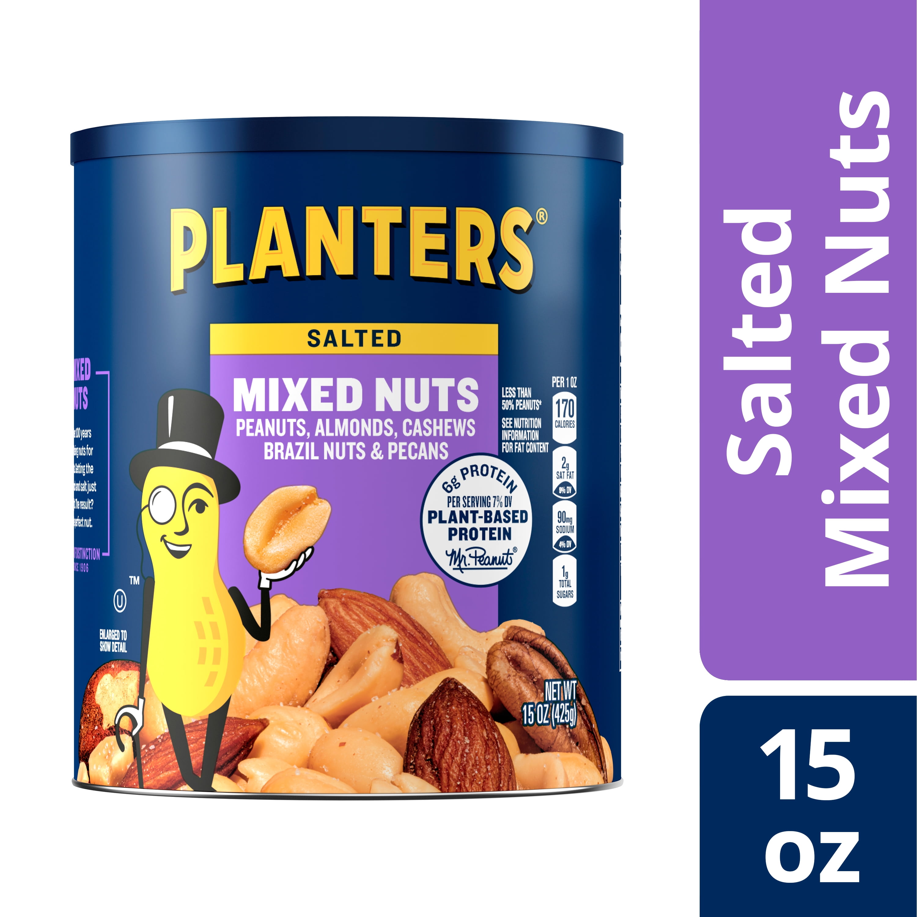 Planters Mixed Nuts Less Than 50 Peanuts with Peanuts, Almonds