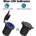 thumbnail image 2 of 5 PCS Cigarette Lighter Socket 12V, DC 24V Car Marine Motorcycle Power Outlet Replacement Waterproof Cigarette Lighter Adapter Female Socket Plug with Blue LED Indicator for ATV RV Boat Bus Truck SUV, 2 of 4