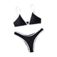 thumbnail image 4 of Conjuntos de bikini Prolriy para mujer, conjunto de bikini de moda para mujer con bloques de color y almohadillas acolchadas, trajes de baño para mujer, negro, L, 4 of 4