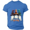 thumbnail image 2 of Halloween Costumes for Men Cute Ghost Print Halloween Tshirts Plus Size Short Sleeve Holiday Halloween Tee Tops, 2 of 5