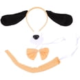 thumbnail image 1 of GOOHOCHY 1 Juego de diadema con orejas de perro, cola de Cosplay, pajarita decorativa, disfraz de Animal de nariz falsa para niños, 1 of 7