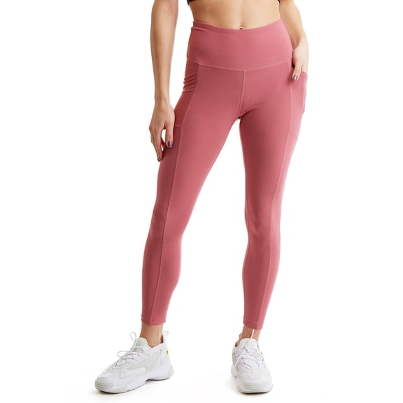 Turtle Bay New York Womens High Waist 7/8 Leggings in Double Knit Polyester Blend Fabric with side Pockets