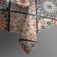 thumbnail image 5 of Multicolor Ethnic Mandala Pattern Square Tablecloth,Waterproof Square Table Cover,Wipeable Spillproof Washable Table Cover for Home Kitchen Party Decor 42"X42"(107x107cm), 5 of 6