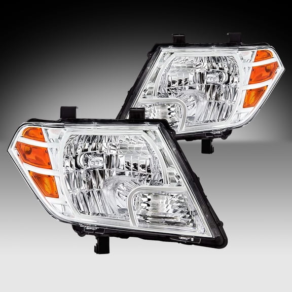 For 2009-2021 Nissan Frontier Chrome Headlights Assembly Headlamps Left Right