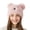 Pink, variant on Winter Cute Knit Hat With Bear Ears Ear For Girls Cozy Warm Cold Weather Grey M