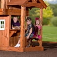 thumbnail image 4 of Backyard Discovery Tanglewood Cedar Wood Swing Set, Slide, Clubhouse, Playhouse, Snack Bar, 4 of 8