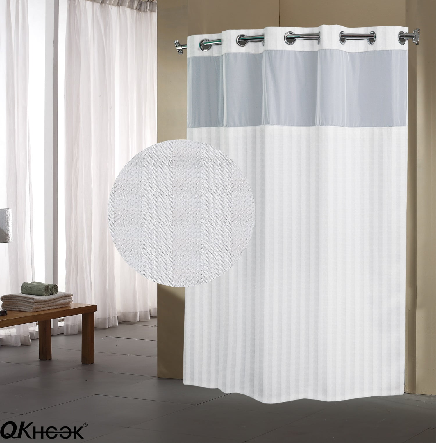 Qkhook Hookless Shower Curtain With Snap In Liner 1 Pack 74x77 Inches Herringbone Pattern Fabric Water Repellent Walmartcom Walmartcom Qkhook Hookless Shower Curtain With Snap In Liner 1 Pack 74x77 Inches Herringbone Pattern Fabric Water Repellent Walmartcom Walmartcom