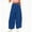 Blue, variant on Women's Polka Dot High‑Waist Wide‑Leg Pants Elastic Drawstring Waist Casual Long Trousers with Side Pockets Wine XL(XL)