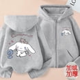 thumbnail image 6 of Kawaii Sanrio Cinnamoroll Cartoon Zip Up Hooded Coats Women Winter Casual Loose Warm Jackets Cute Anime Parent-Child Clothing, 6 of 18