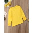 thumbnail image 3 of Gureui Toddler Infant Baby Girls Soft Cotton T-shirt Long Sleeve Round Neck Solid Color Casual Spring Autumn Ruffles Tops,6M-5Y, 3 of 6