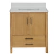 thumbnail image 7 of California 30" Bathroom Vanity with Blonde Veneer Cabinet and Matte White Top, 7 of 7