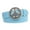 Light Blue, variant on 1 1/2" Snap On Belt With Round Perforated Floral Engraving Peace Sign Belt Buckle