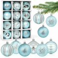 thumbnail image 1 of Bolas de Navidad azules de 6 cm, juego de 12 adornos de bolas de Navidad de plástico, adornos colgantes, adornos para árboles de Navidad, para decoración de bodas, fiestas en casa, Navidad, 1 of 5