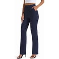 thumbnail image 2 of Women's Dress Pants Stretchy Straight Leg Yoga Work Slacks with Pockets Business Casual Pants Petite/Regular/Tall, 2 of 17