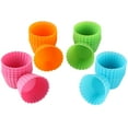 thumbnail image 1 of Bakerpan Silicone Mini Cupcake Holders, Mini Cupcake Liners, Pastry & Dessert Cups, 24 Pack (Multi), 1 of 5