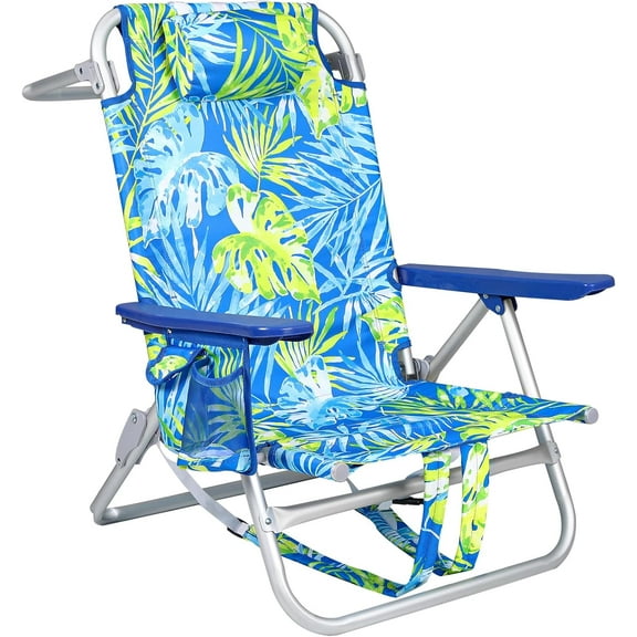 YSNW Backpack Beach Chairs for Adults,1/2 Pack Folding Heavy Duty Camping Chair with Large Pockets and Cup Holder,Adjustable high Lounge Towel Rack Outdoor,Travel