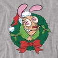 thumbnail image 2 of Ren & Stimpy T-Shirt Christmas Wreath Ren With Santa Hat Unisex Graphic Tee For Men & Women, 2 of 7