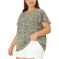 thumbnail image 1 of BluDe GaEstampado Floral ManAcampanaOjo De CerraduTalGrande PaMujer Verde gris 3XL, 1 of 5