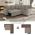 thumbnail image 5 of MOONMISS L-Shaped Sofa with Pull Out Sofa Bed, Sleeper Sofa Couch Bed with Storage Seat, 5 Seat Sectional Sofa Bed with USB, Sectional Sofa Couch for Living Room, Apartment,Light Brown, 5 of 5