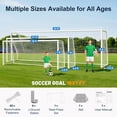thumbnail image 5 of SLSY Steel Soccer Goals, 18x7/21x7/24x8 ft Soccer Goals for Backyard, Full Size Soccer Goal for Teens & Adults Training, 5 of 6