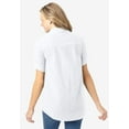 thumbnail image 2 of Woman Within Plus Size Petite Short-Sleeve Button Down Seersucker Shirt, 2 of 6
