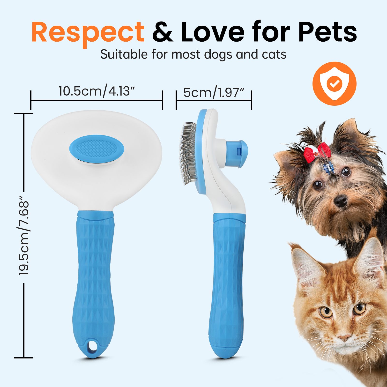 Jewyow Pet Grooming Brush, Deshedding Tool for Dogs & Cats photo 4