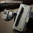 thumbnail image 6 of for Samsung Galaxy Z Fold 5 Wallet Case with RFID Blocking, Card Slots&Cash Pocket&Stylus Slot, Kickstand PU Leather Magnetic Closure Full Body Protective Flip Classic Dedign for Men Women,Gray, 6 of 11