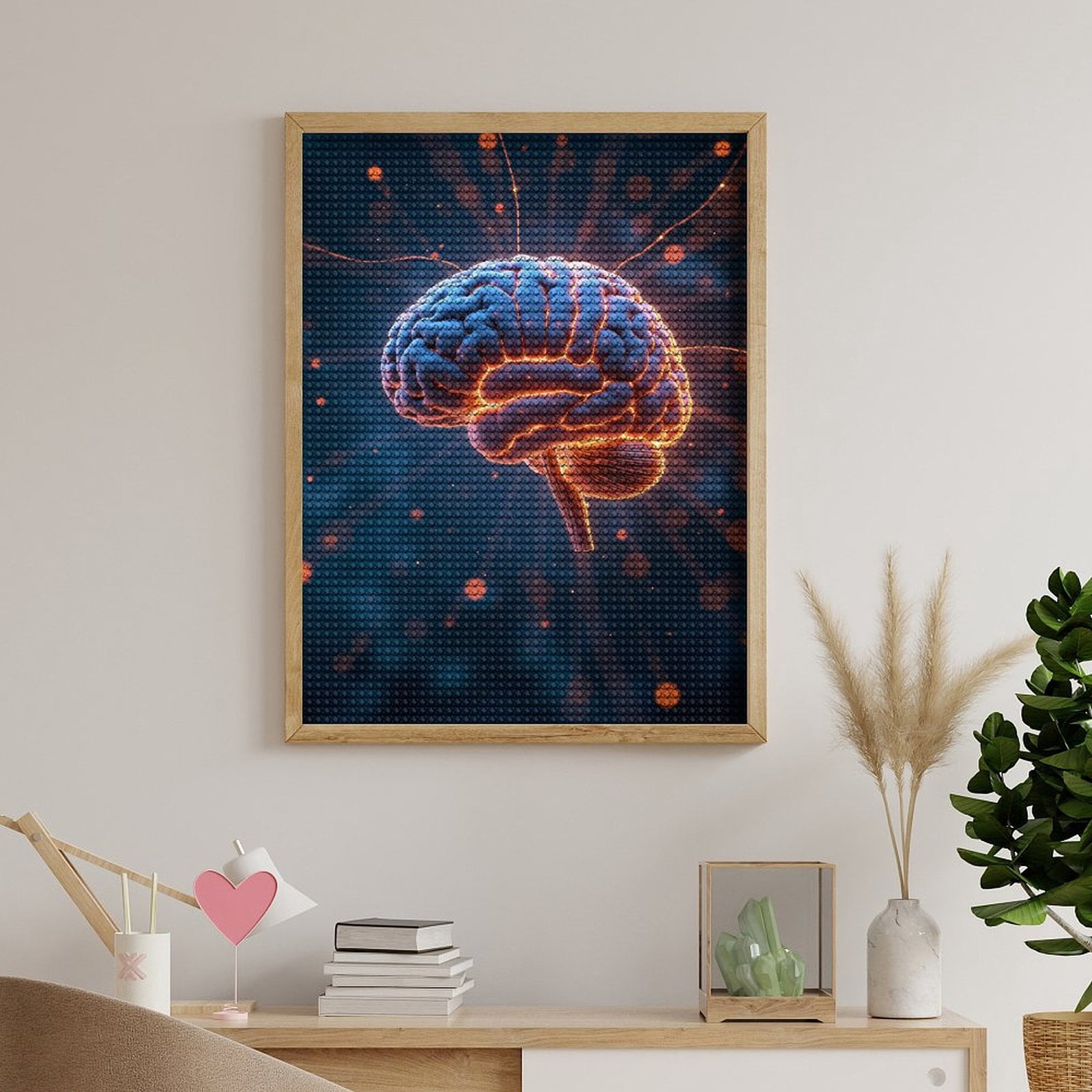 Diamond Art Kits for Adults, Neural Network Glowing Brain Art 5D Diamond Painting Kits for Adults Beginners, DIY Full Drill Diamond Painting, Gem Art and Crafts 12x16