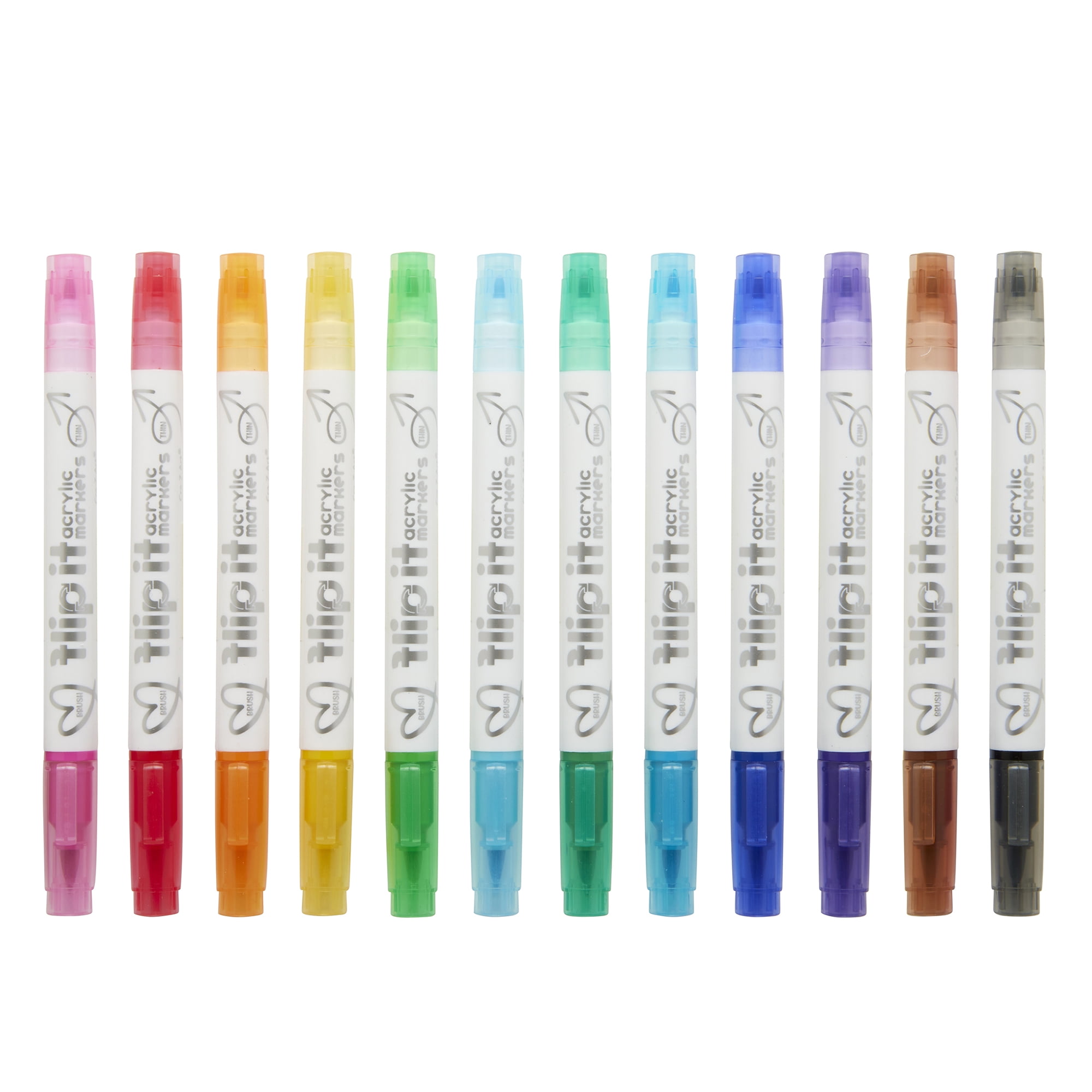Cra-Z-Art 12ct Flip it Acrylic Double Ended Marker (Brush/Fine)