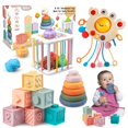 thumbnail image 1 of Bloques apilables Montessori Toy Plunack 4 en 1 para bebés de 6 a 12 meses, 1 of 7