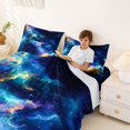 thumbnail image 3 of Manfei Gradient Multicolor Nebula King Sheets,Celestial Deep Space Bedding,4-Piece,1 Flat Sheet,1 Fitted Sheet and 2 Pillowcases, 3 of 6