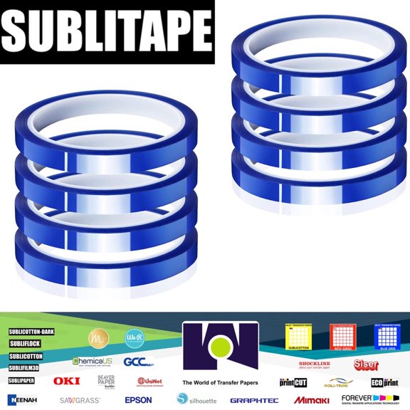 8 rolls Heat resistant Tapes Sublimation Press Transfer Thermal Tape 6mm*30m SUBLITAPE BLUE