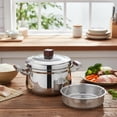 thumbnail image 1 of Elodie Casserole Vapeur en Acier Inoxydable Argentée pour Ménage Familles Réunion Restaurant 28 cm, 1 of 8