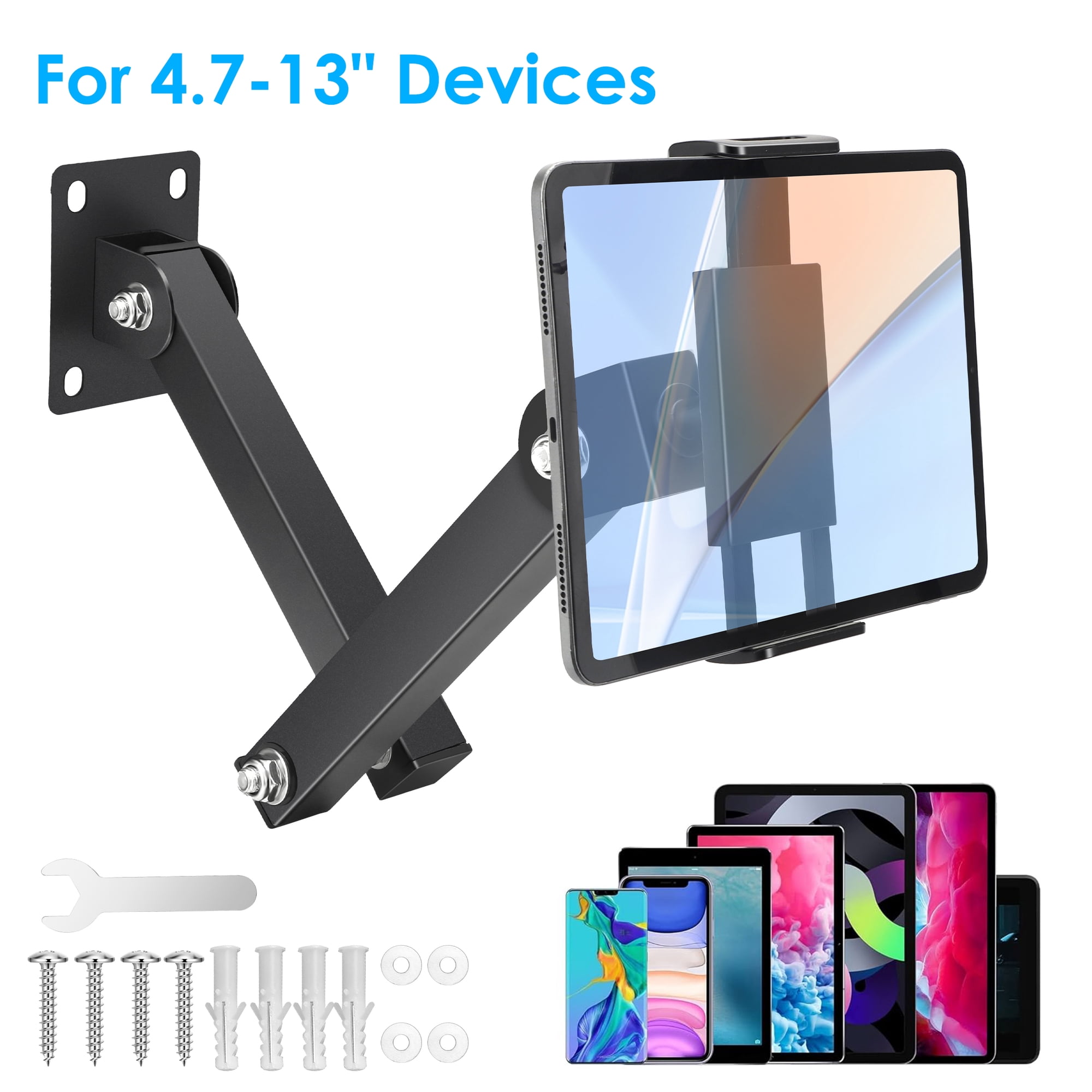 EEEkit Tablet Wall Mount Fit for 4.7-13" iPad Pro/Air/Mini, Galaxy Tabs & Smartphones, 360° Adjustable and Foldable Phone Tablet Holder
