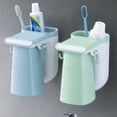 thumbnail image 4 of Vaso organizador universal de pasta de dientes y cepillos de dientes para montaje en pared, apto para todo tipo de cepillos, 4 of 5