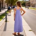 thumbnail image 5 of WOYY Girls Sleeveless Pinafore Dress Casual Loose Pocket Long Overall Dress, Purple, Sizes 5-14, 5 of 6