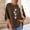 Shirts-26Brown, variant on Gamivast Womens Tops Tees & Blouses Paw Print Loose Fit Boat Neck 3/4 Sleeve Tops Casual Tops Pocket Texture Summer Daily Vacation Outfits