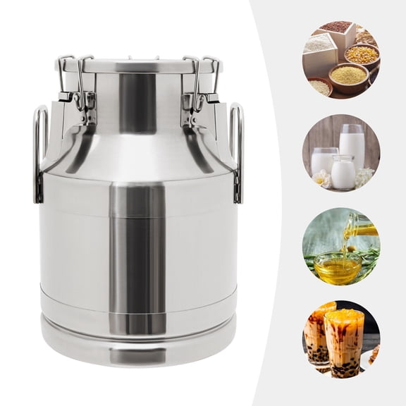 201 Stainless Steel Milk Jug, Milk Can, Sealed Bucket 7.87 Inch Opening Diameter 2.64Gal 0.8mm thickness
