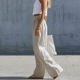 thumbnail image 6 of Women's Striped Elastic Waist Pull-On Pants With Pockets, Mid Waisted Straight Leg Tummy Control Bottoms, Soft Comfortable Work Capris, Casual Everyday Stretch | TruHer,Coffee 3XL, 6 of 6