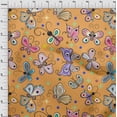 thumbnail image 4 of oneOone Velvet Dark Yellow Fabric Butterflies Craft Projects Decor Fabric Printed By The Yard 58 Inch Wide-TL, 4 of 5