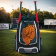 thumbnail image 4 of Peggybuy Baseball Backpack Reflective Baseball Bag with Fence Hook & Shoes Compartment Softball Bat Bag Multi Pockets for Tennis Baseball, 4 of 9