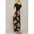 thumbnail image 3 of Made by Johnny Women's Short Sleeve Loose Plain Casual Long Maxi Dresses with Pockets M SOLID_BLACK_FLORAL, 3 of 6